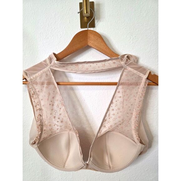 Victoria's Secret Small Halter Neck Mesh Bra Rose Gold Stars Lined Plunge - Picture 4 of 8